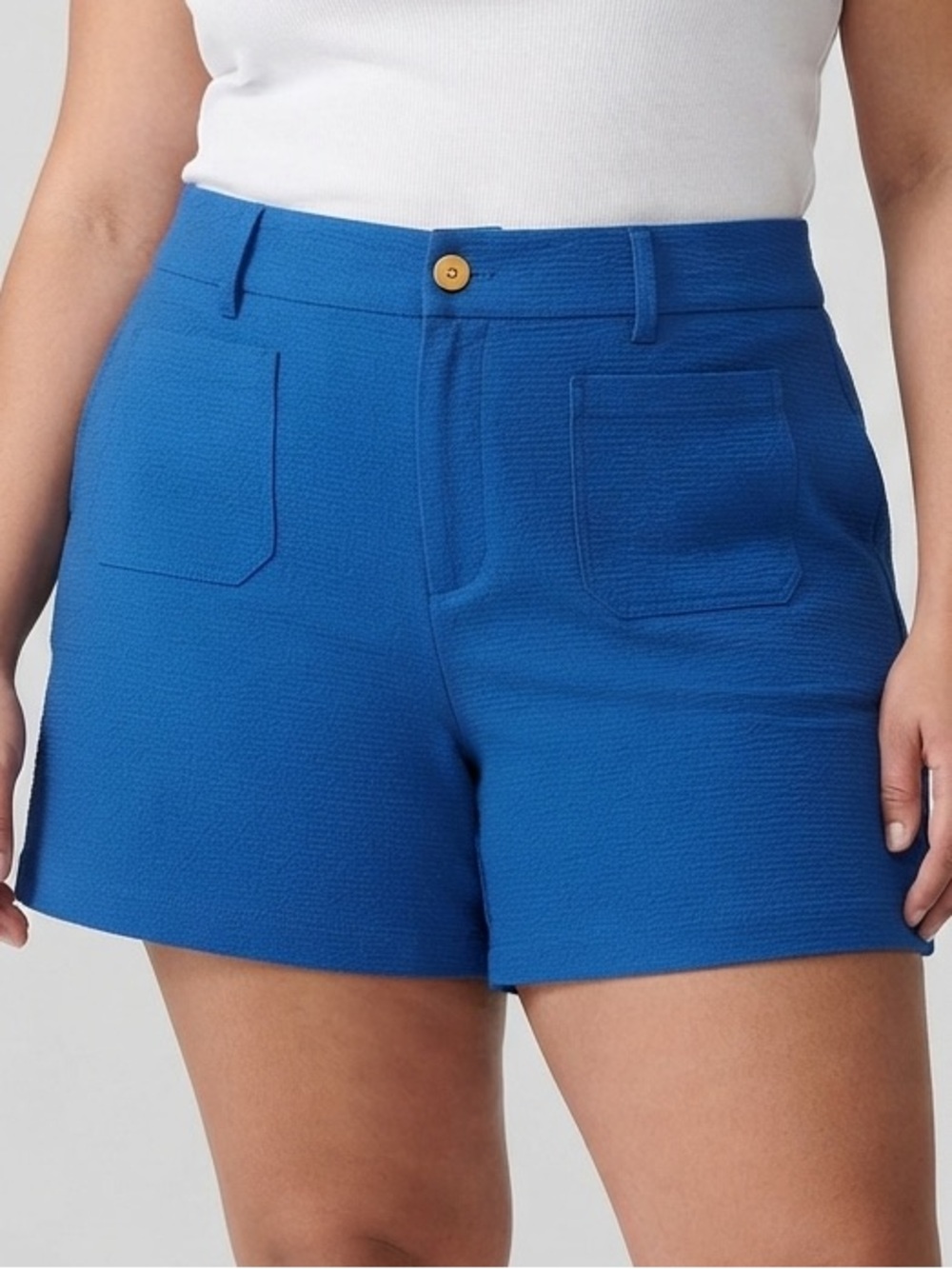 😍 CLEARANCE - LILY MORGAN Royal Blue Front Pockets Pull-On Shorts 2X